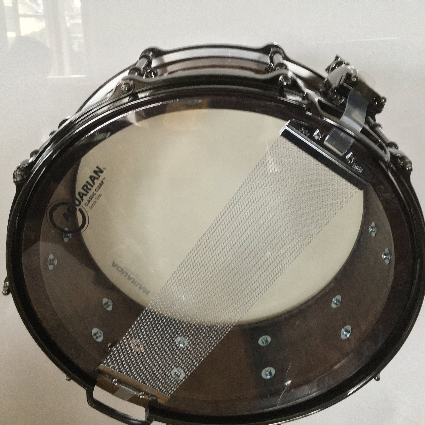 Snare Drum, Stave Snare, Walnut Snare Drum, Die Cast Hoops, Lacquer Finish, Black Nickel Hardware