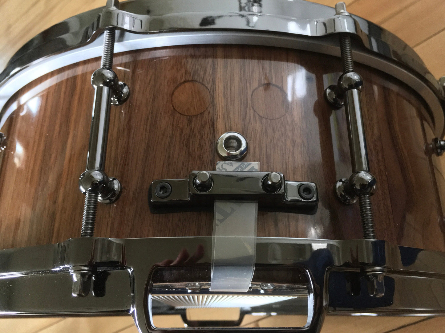 Snare Drum, Stave Snare, Walnut Snare Drum, Die Cast Hoops, Lacquer Finish, Black Nickel Hardware