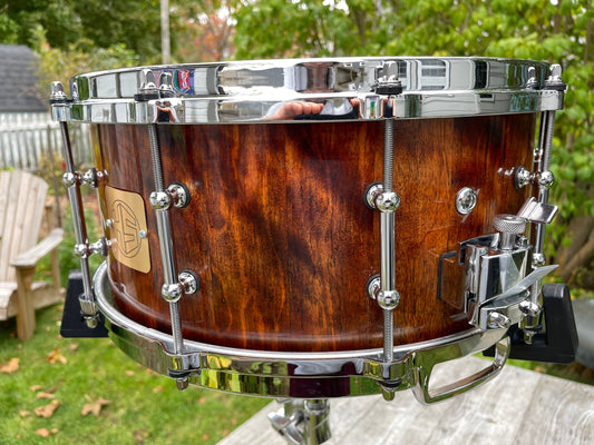 Snare drum, Stave snare, flame Birch, Custom snare drum for Drum Kit