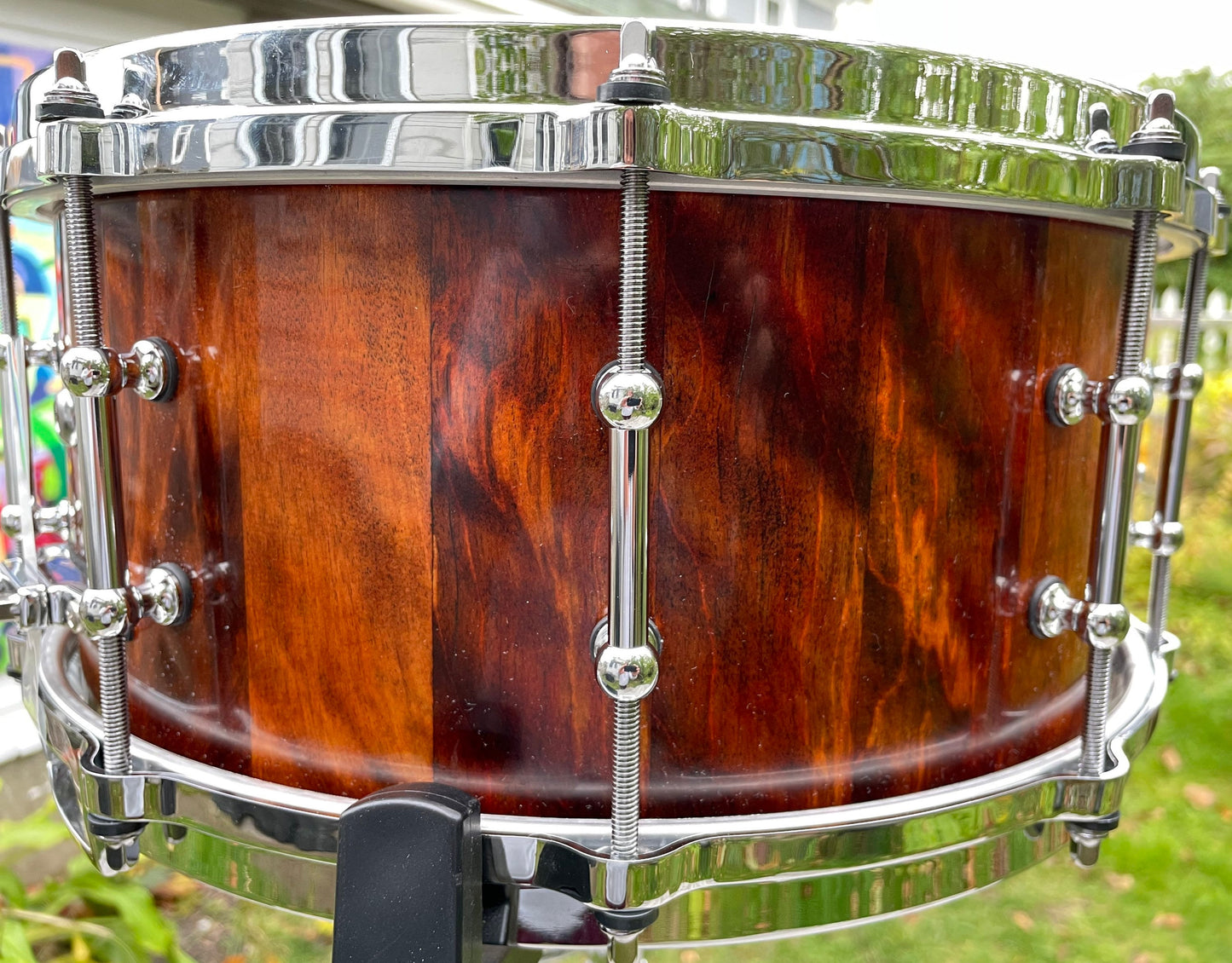 Snare drum, Stave snare, flame Birch, Custom snare drum for Drum Kit