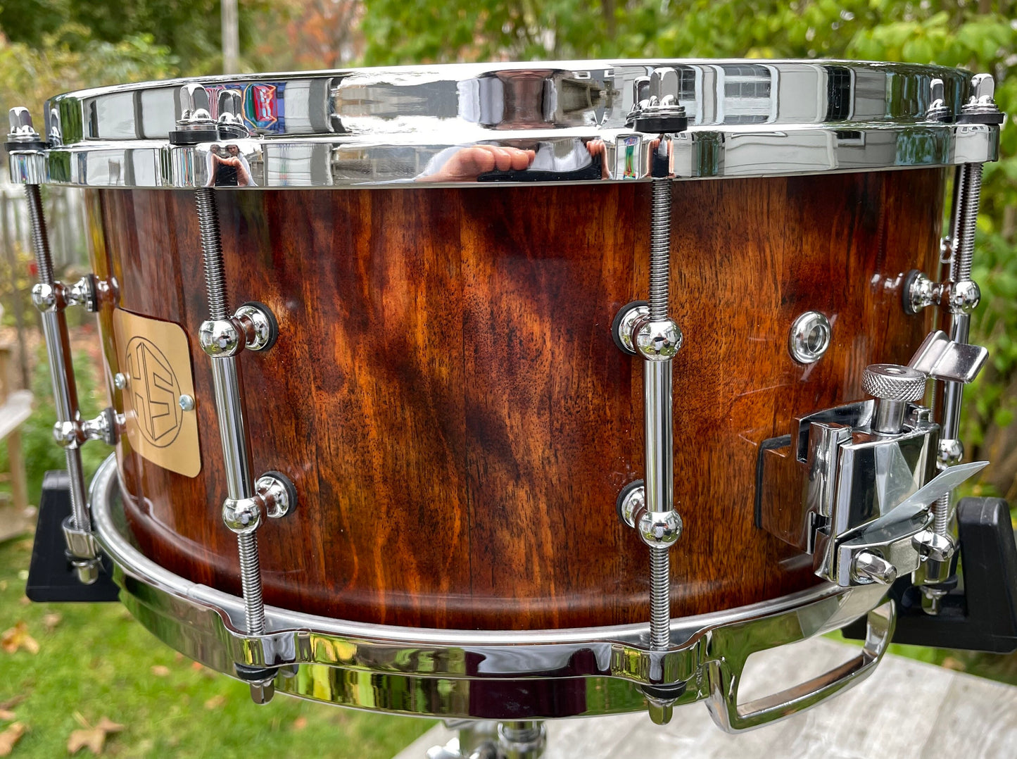 Snare drum, Stave snare, flame Birch, Custom snare drum for Drum Kit