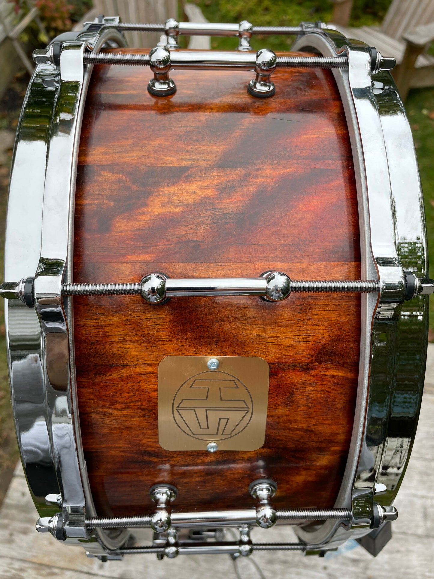 Snare drum, Stave snare, flame Birch, Custom snare drum for Drum Kit