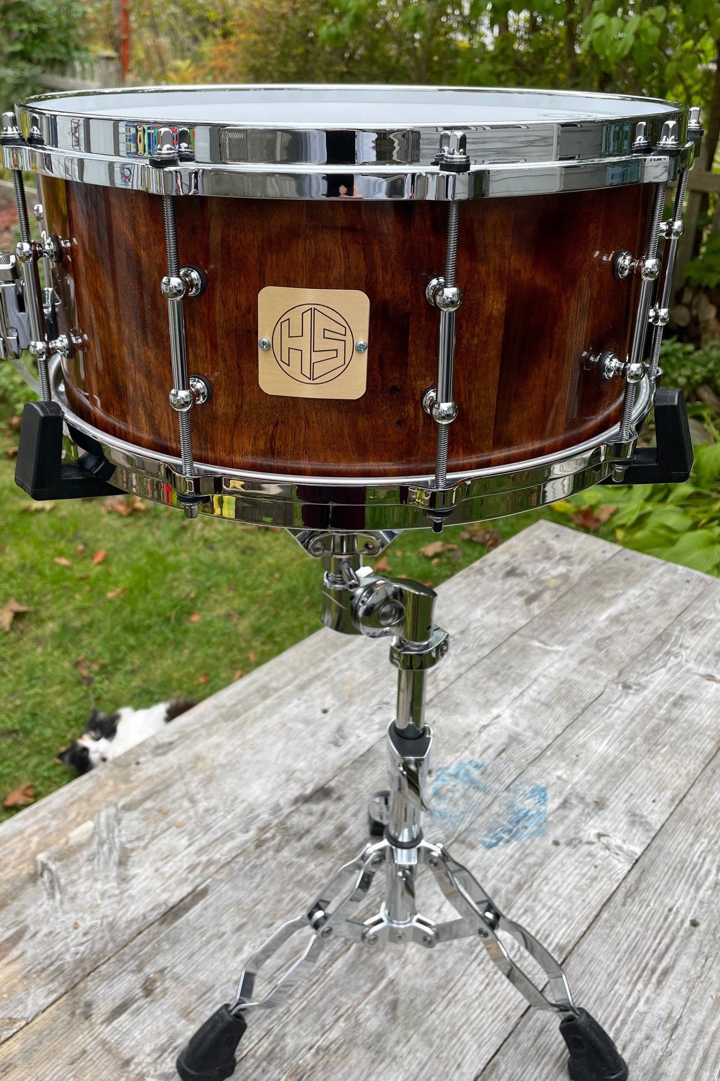 Snare drum, Stave snare, flame Birch, Custom snare drum for Drum Kit